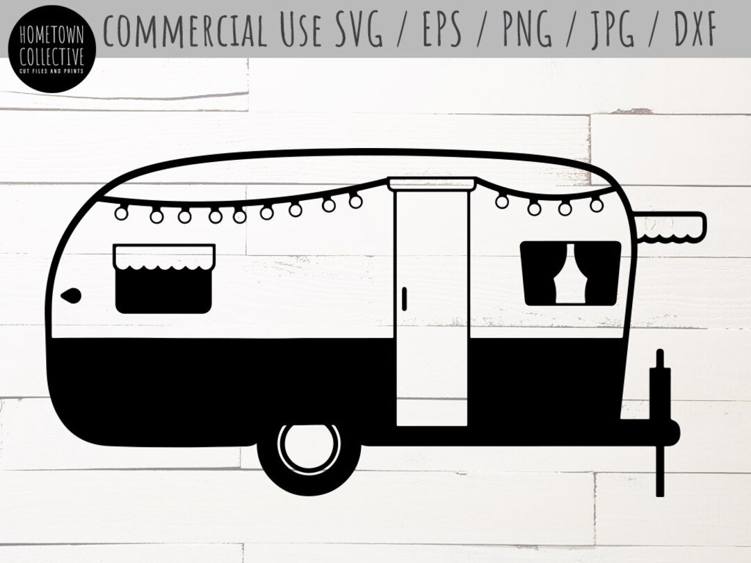 Retro Camper Svg, Retro Rv, Single Layer Svg, Easy Svg, Cute Trailer