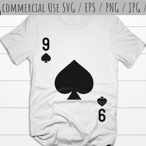 Nine of Spades Svg, 9 of Spades, Halloween Costume Svg, Playing Cards Svg, Ace SVG, Dxf, Eps