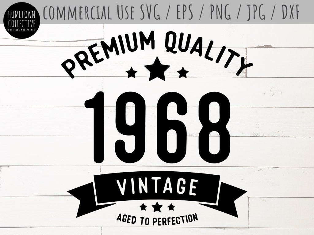 Download Birthday Svg 50th Birthday Svg Over The Hill Svg Vintage 1968 | Etsy