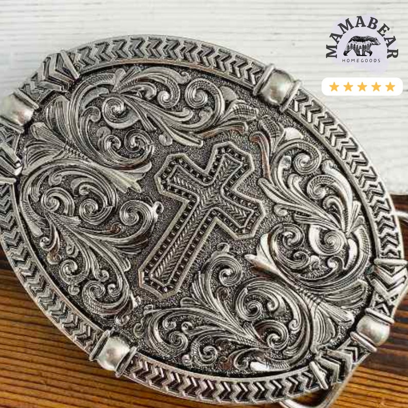 Cross Belt Buckle, Country Belt Buckle, Southern Comfort, Cowgirl, Cowboy, Christian image 2