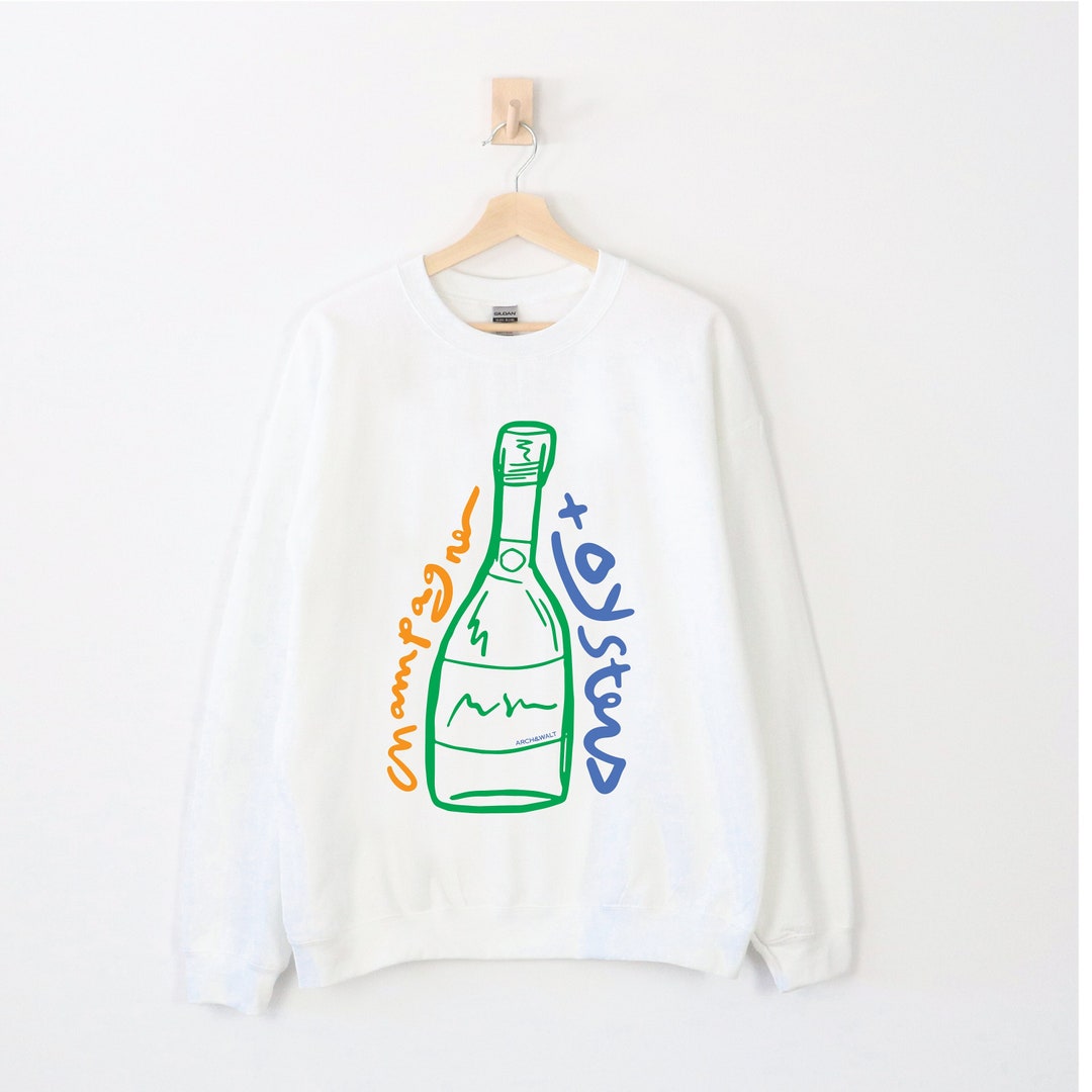 Oyster Summer Crew Neck Sweatshirt Oysters & Champagne Nautical Cape