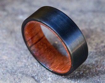 Mens Wedding Band Wood, Wedding Band, Koa Wood Ring, Wedding Band for Men, Mens Ring, Wedding Band for Men, Wood Wedding Band, Wood Inlay