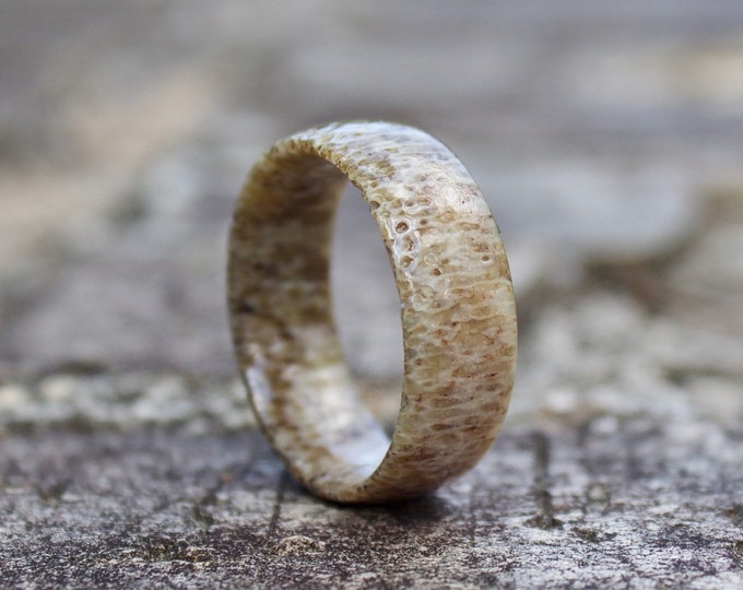 Antler Ring, Mens Antler Ring, Antler Wedding Band, Mens Wedding Band, Mens Wooden Ring, Wood Ring, Antler Inlay Ring, Deer Antler Ring