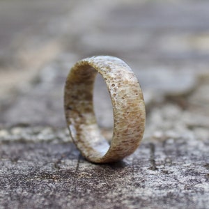 Antler Ring, Mens Antler Ring, Antler Wedding Band, Mens Wedding Band, Mens Wooden Ring, Wood Ring, Antler Inlay Ring, Deer Antler Ring