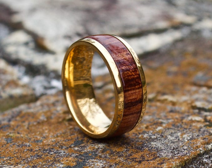 gold and wood ring