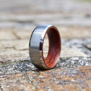 Wood Ring, Wood Wedding Band, Mens Wooden Band, Wooden Ring, Mens Ring, Wedding Band, Wood Inlay Ring, Rose Wood Ring, Wood Ring Men