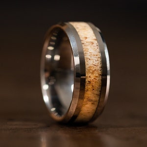 Antler Ring, Mens Antler Ring, Antler Wedding Band, Mens Wedding Band, Mens Wooden Ring, Wedding Band Antler, Deer Antler Ring, Mens Ring