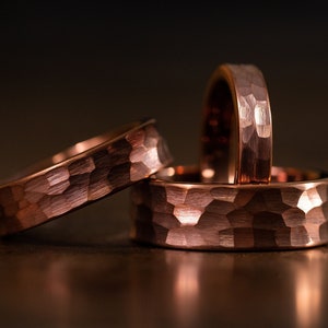 Brown Wedding Band for Men Women, Coffee Wedding Ring for Him or Her, 4mm 6mm 8mm, Unique Handmade Ring for Couples, Tungsten Wedding Band