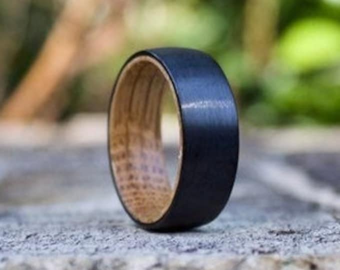 Wood Wedding Band Men, Whiskey Barrel Ring, Wooden Ring, Wood Ring, Wood Wedding Ring, Mens Wooden Ring, Mens Ring, Wood Inlay Ring