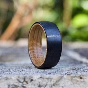 Wood Wedding Band Men, Whiskey Barrel Ring, Wooden Ring, Wood Ring, Wood Wedding Ring, Mens Wooden Ring, Mens Ring, Wood Inlay Ring