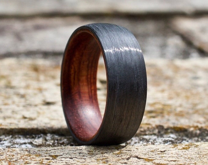 Carbon Fiber Ring, Wood Wedding Band, Wooden Ring, Wood Ring, Wood Wedding Ring, Mens Wooden Ring, Mens Ring, Wedding Band, Ring for Men