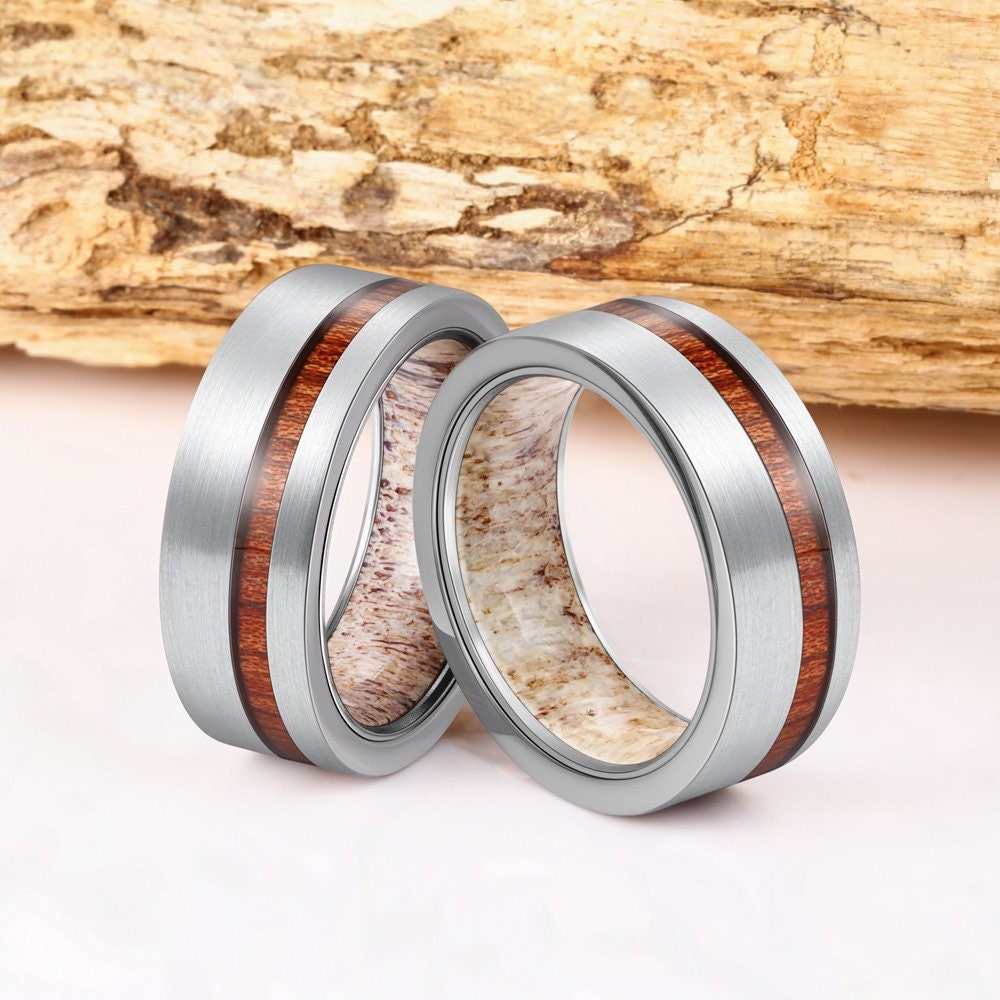 Antler Ring, Mens Antler Ring, Antler Wedding Band, Mens