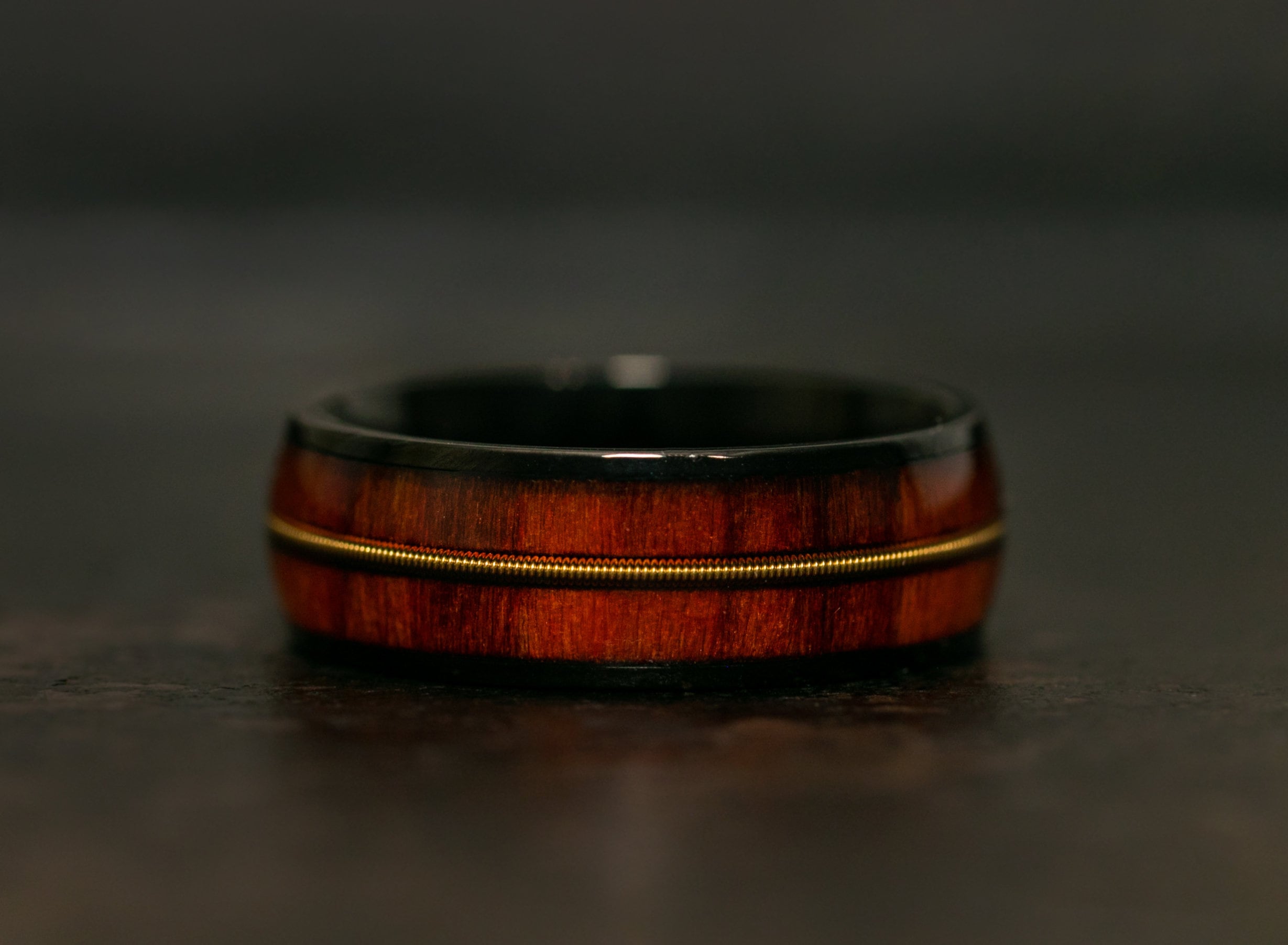 Kingwood & Olive Wood Ring With Abalone Guitar Strings, Wooden Rings, Mens  Wood Rings, Wooden Wedding Rings, Bent Wood Rings, Wooden Ring 