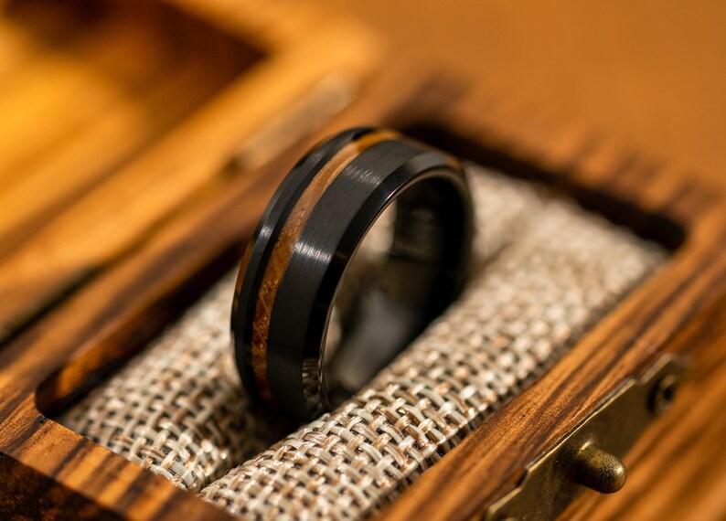 Brushed Black Wood Ring Wooden Ring For Men Tungsten Carbide Ring brushed-black-wood-ring-wooden-ring-for-men-tungsten-carbide-ring