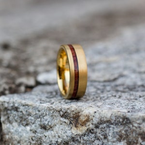 Gold Wedding Band for Men Women, 18k Gold Plated Engagement Band, Gold Ring for Men or Women, Tungsten Carbide Gold Ring image 3