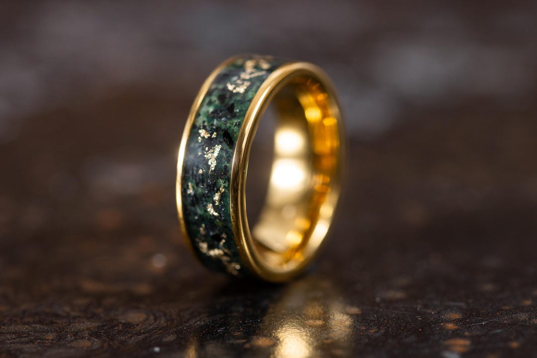 Lord Of The Rings Inspired Stainless Steel Ring Set For Men - 2 Piece Gold/Black Statement Rings, Size 9 - View #10
