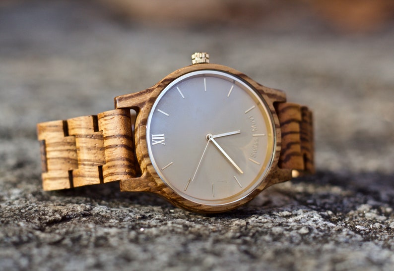 Wood Watch Men, Engraved Watch, Wood Wrist Watch, Wooden Watch, Personalized Wood Watch, 5 Year Anniversary, Watch Men, Mens Wrist Watch image 1