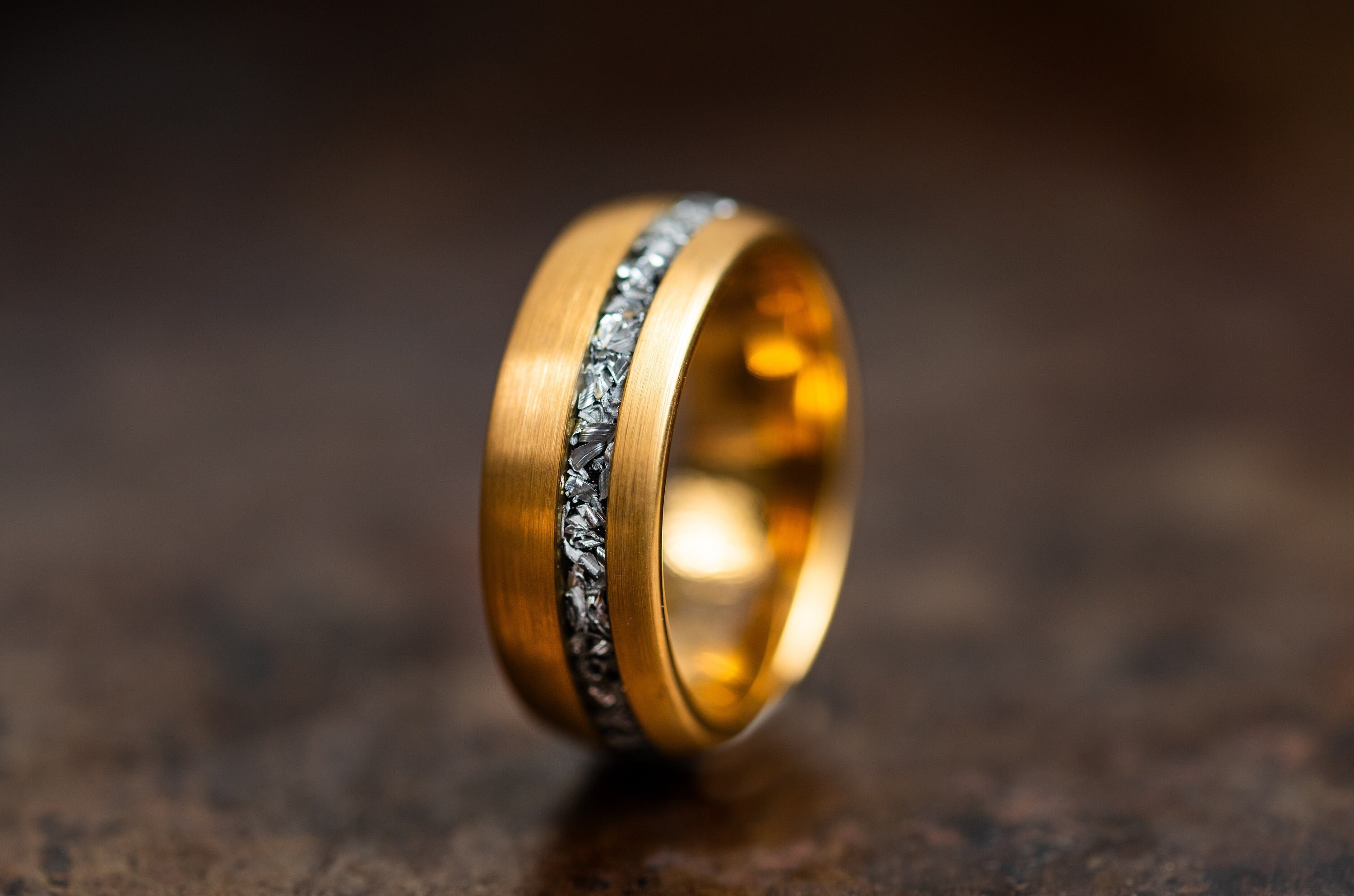 Brushed gold deals wedding band womens