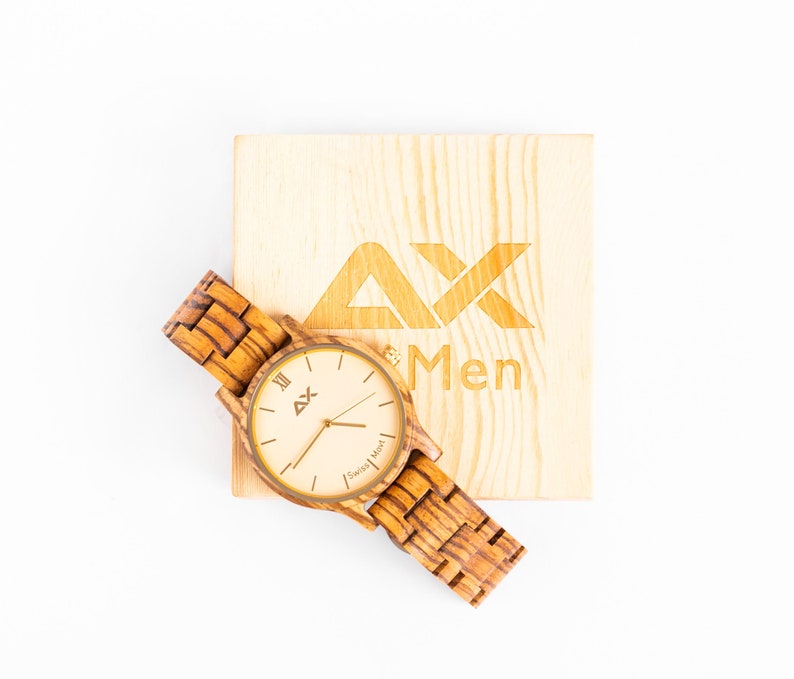 Wood Watch Men, Engraved Watch, Wood Wrist Watch, Wooden Watch, Personalized Wood Watch, 5 Year Anniversary, Watch Men, Mens Wrist Watch image 5