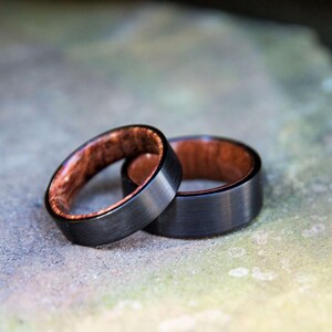 Mens Wedding Band Wood, Wedding Band, Koa Wood Ring, Wedding Band for Men, Mens Ring, Wedding Band for Men, Wood Wedding Band, Wood Inlay image 3