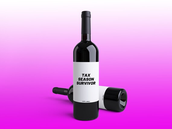 Tax Season Survivor Wine Label, Funny gift for accountant, CPA Gift, Funny  Accountant Gift, Because Taxes, Tax Season, Funny Wine Glass