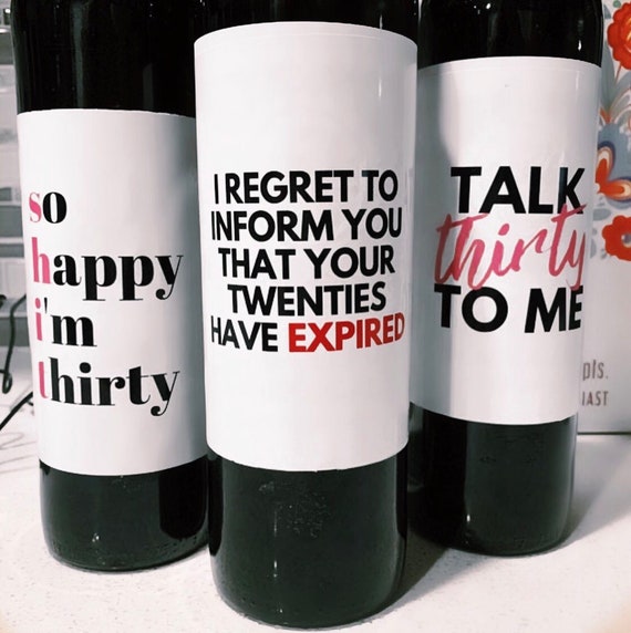 30th Birthday Wine Labels includes Three 30th Birthday - Etsy Hong Kong