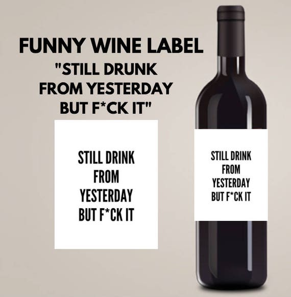 Etichetta Di Vino Divertente Etichetta Del Vino Regalo Etsy