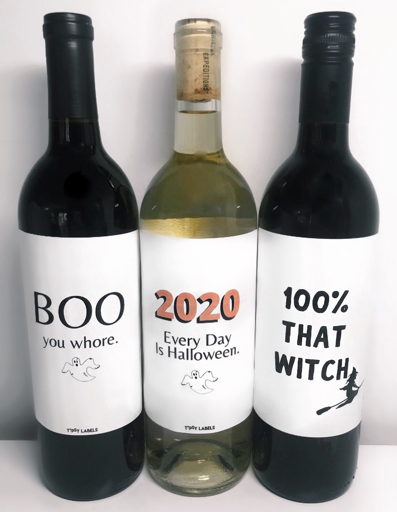 Halloween Party Wine Labels INCLUDES ALL 3 Funny Halloween Etsy