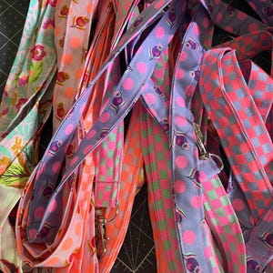Lanyard | Tula Pink Untamed | Pink Fabric Drop | Badge Holder | Teacher Necklace | Student Nametag | Healthcare | Handmade Giftables