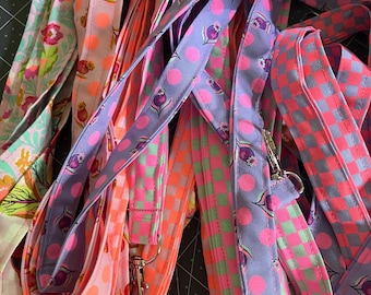 Lanyard | Tula Pink Untamed | Pink Fabric Drop | Badge Holder | Teacher Necklace | Student Nametag | Healthcare | Handmade Giftables