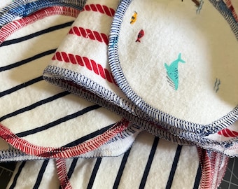 Sampler Pack, Non Paper Towels, Reusable Facial Rounds, Eco Friendly, Patriotic/Summer Prints, Limited Edition Mini Pack, Red White & Blue