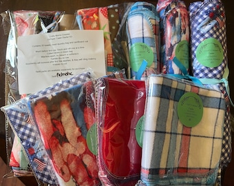 Non Paper Towels, Starter Pack, Refill Roll 10 pack, Limited Edition 5 pack, Patriotic Drop, Reusable, Green Cleaning Products, Handmade