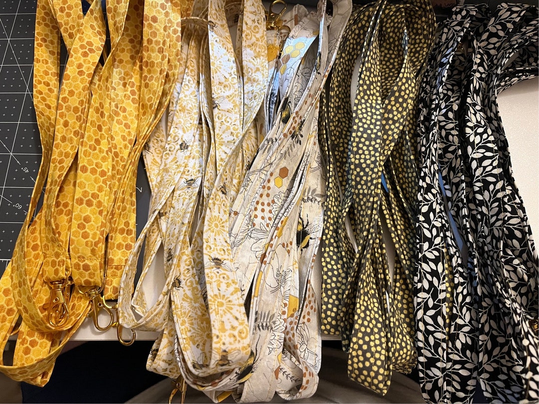 Lanyard | Bee Fabric Drop| Badge Holder | Teacher Necklace | Student