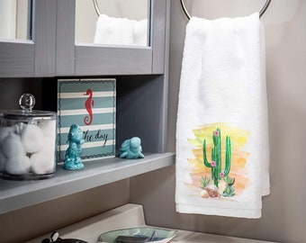 Decorative Kitchen and Bath Hand Towels | Cactus | Home Decor | Sunset Summer Hand Towel