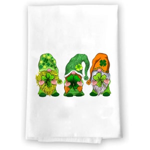 Saint Patrick's Day Home Decor | St. Patricks Decorative Towel |  Holiday Decoration |  Irish Gnomes | Bathroom Handmade Hand Towel