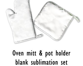 10 Pack White Oven Mitt and Pot Holder Sublimation Blanks Set | Bulk Wholesale Blank Sublimate Polyester