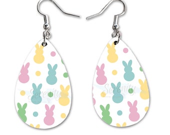 Spring Easter Dangle Earrings Set | Cute Girls Womens Jewelry | Double Sided Print | Easter Gnome Pastel Earring | Spring Accessories |