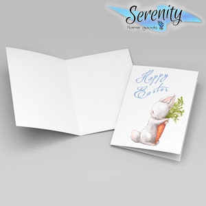 Cute Easter Cards | Pack of Cards | Sleeping Bunny Rabbit With Carrot | Customizable Personalized | Adorable Unique Handmade
