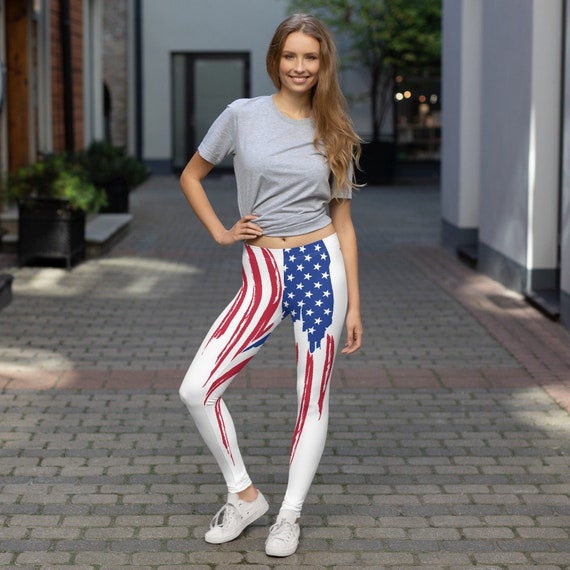 USA American Flag Women's Workout Pants Yoga Comfy Leggings 