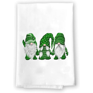 Saint Patrick's Day Gnomes Home Decor | St. Patricks Decorative Towel |  Holiday Decoration | Kitchen Towel | Bathroom Handmade Hand Towel