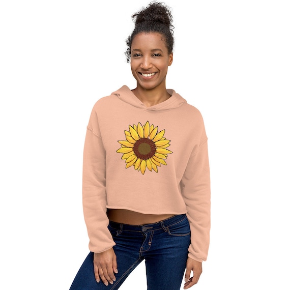 Sunflower Women s Comfy Crop Hoodie Etsy Canada