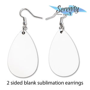 Sublimate Blank Earring teardrop mdf sublimation heat transfer press earing blank | bright white wood double 2 two sided