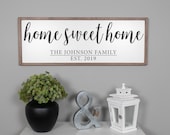 Home Sweet Home Sign, Home Sign, Family Name Sign, Family Established Sign, Signs For Home, Farmhouse Framed Wood Sign, Living Room Sign