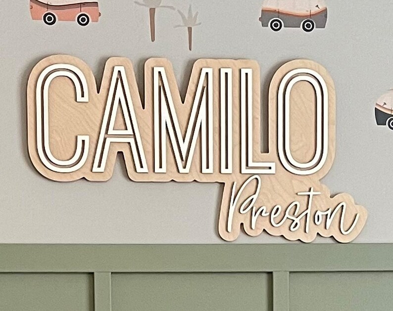 Large Custom Wood Name Sign, Nursery Name Sign, Boho Girl Name Sign ...