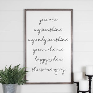 You Are My Sunshine Lyrics Print on 5x7 8x10 11x14 Handmade 