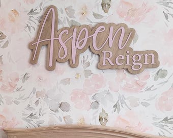 Large Custom Wood Name Sign, Nursery Name Sign, Boho Girl Name Sign, Above Crib Sign, Layered Baby Name Sign, Boy Name Sign, Cut Out Sign