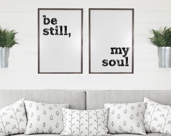 Be Still My Soul Sign, Framed Wood Signs, Living Room Wall Decor, Farmhouse Sign, Signs For Home, Farmhouse Wall Decor, Inspirational Decor