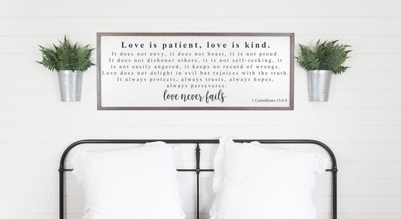 Love Is Patient Metal & Wood Framed Wall Art Love Is Patient Metal & Wood Framed Wall Art
