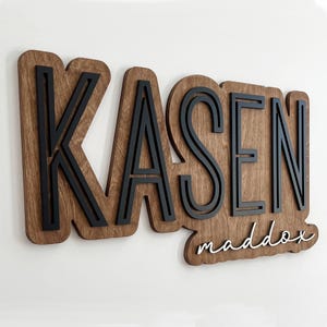 Large Custom Wood Name Sign, Nursery Name Sign, Boho Girl Name Sign, Above Crib Sign, Layered Baby Name Sign, Boy Name Sign, Cut Out Sign