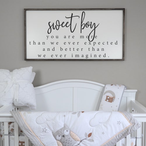 Sweet Boy Sign Wood Signs Nursery Decor Art - Baby Wall Art For Nursery Sweet Boy Sign Wood Signs Nursery Decor Art - Baby Wall Art For Nursery